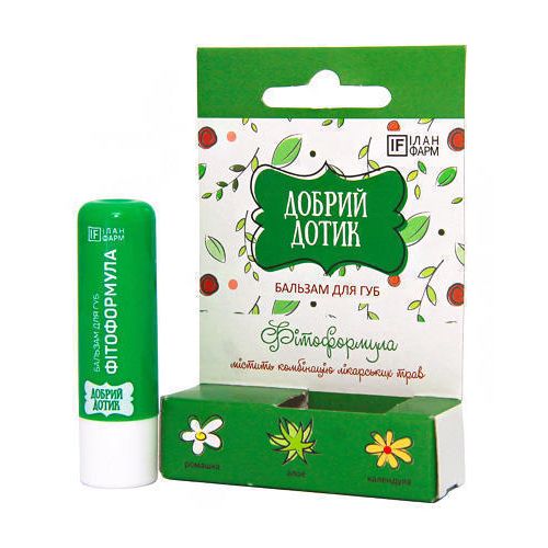 Бальзам для губ Добрий дотик фитоформула 4,6 г - фото №1 Бальзам для губ Добрий дотик фитоформула 4,6 г