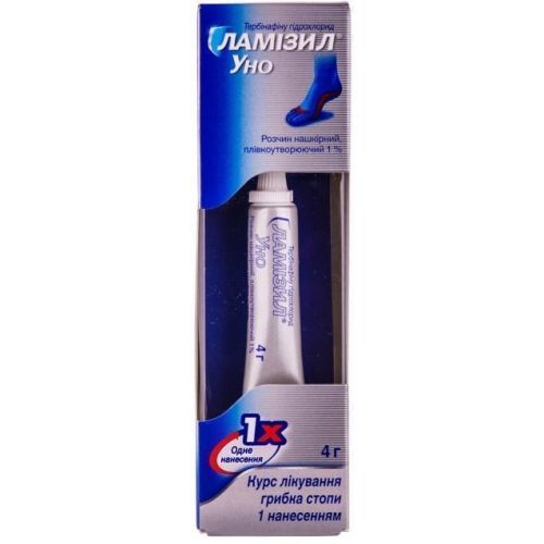Ламизил Уно 1% раствор 4 г - фото №1 Ламизил Уно 1% раствор 4 г