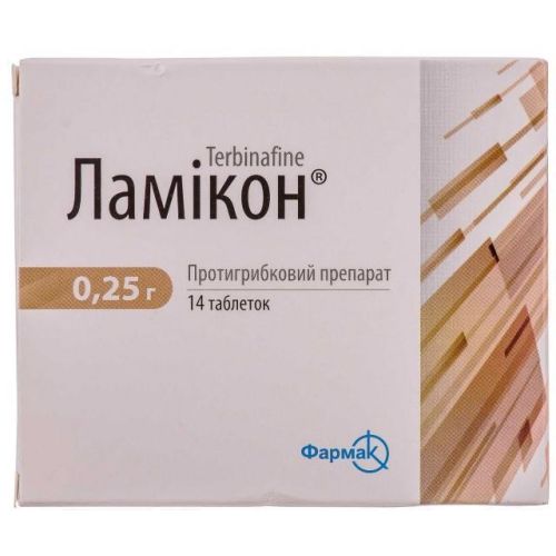 Ламикон 0,25 г таблетки №14 - фото №1 Ламикон 0,25 г таблетки №14