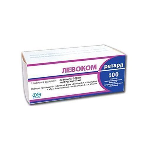 Левоком ретард 200 мг+50 мг таблетки №100 - фото №1 Левоком ретард 200 мг+50 мг таблетки №100