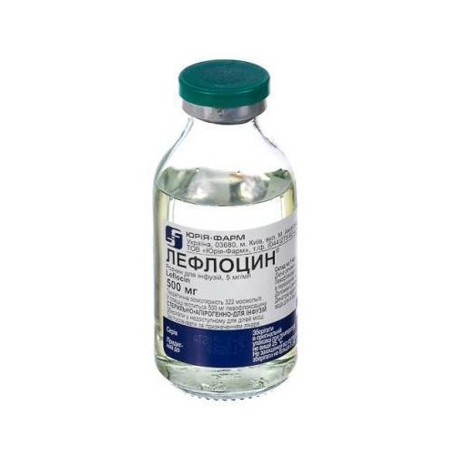 Лефлоцин 0,5% розчин для інфузій 100 мл - фото №1 Лефлоцин 0,5% розчин для інфузій 100 мл