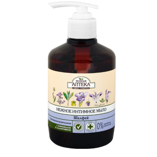 Мыло Зеленая Аптека для интимной гигиены Шалфей 370 мл - фото №1 Мыло Зеленая Аптека для интимной гигиены Шалфей 370 мл