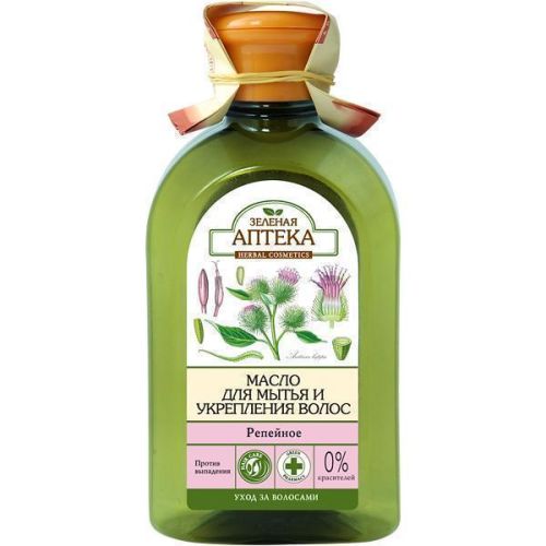 Масло Зеленая Аптека для мытья и укрепления волос Репейное 250 мл - фото №1 Масло Зеленая Аптека для мытья и укрепления волос Репейное 250 мл