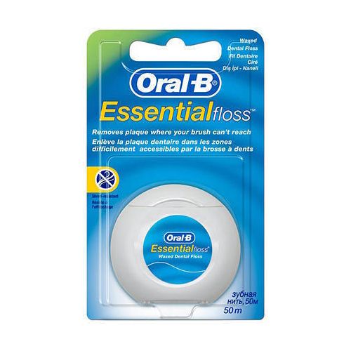 Нитка зубна Oral-B Essential Floss Воскована 50 м - фото №1 Нитка зубна Oral-B Essential Floss Воскована 50 м