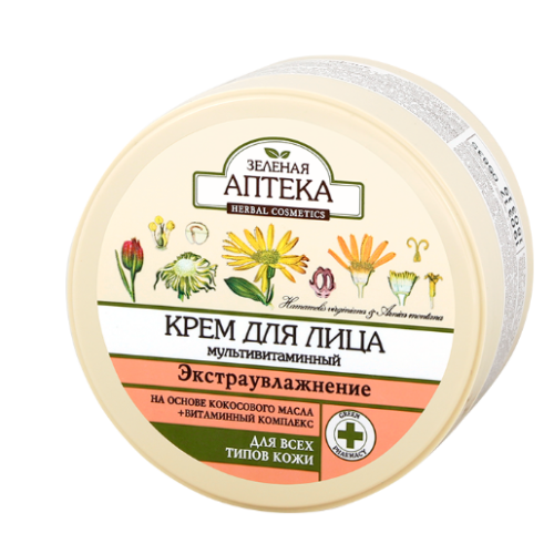 Крем для лица Зеленая Аптека мультивитамин 200 мл - фото №1 Крем для лица Зеленая Аптека мультивитамин 200 мл