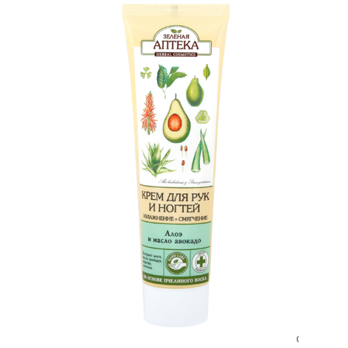 Крем для рук и ногтей Зеленая Аптека алоэ 100мл - фото №1 Крем для рук и ногтей Зеленая Аптека алоэ 100мл