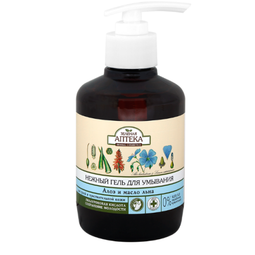 Гель для умывания Зеленая Аптека алоэ 280 мл - фото №1 Гель для умывания Зеленая Аптека алоэ 280 мл