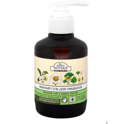 Гель для вмивання Зеленая Аптека зелений чай 280 мл - фото №1 Гель для вмивання Зеленая Аптека зелений чай 280 мл