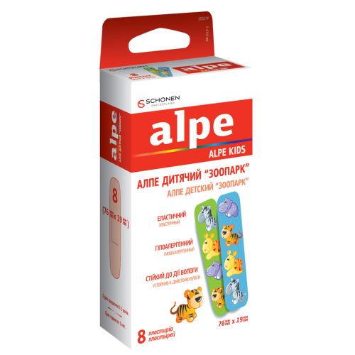 Лейкопластир Alpe дитячий Зоопарк (76*19 мм) №8 - фото №1 Лейкопластир Alpe дитячий Зоопарк (76*19 мм) №8
