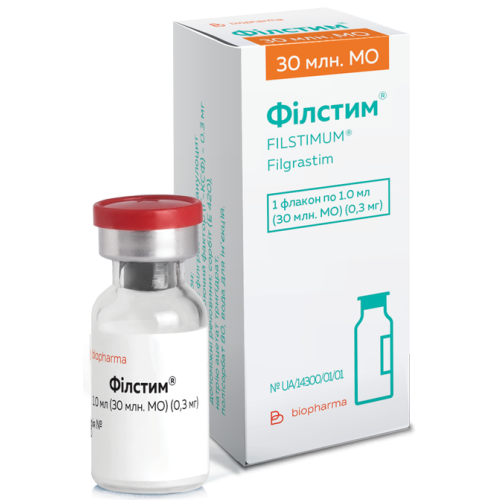 Филстим раствор для инъекций 0.3 мг флакон 1 мл №1 - фото №1 Филстим раствор для инъекций 0.3 мг флакон 1 мл №1