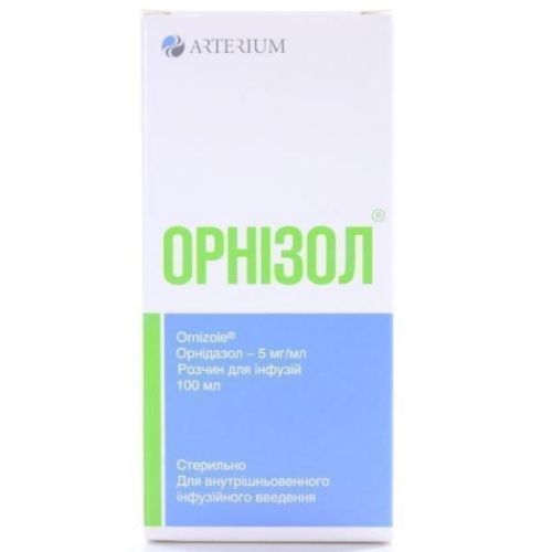 Орнизол розчин для інфузій 5 мг/мл 100 мл - фото №1 Орнизол розчин для інфузій 5 мг/мл 100 мл