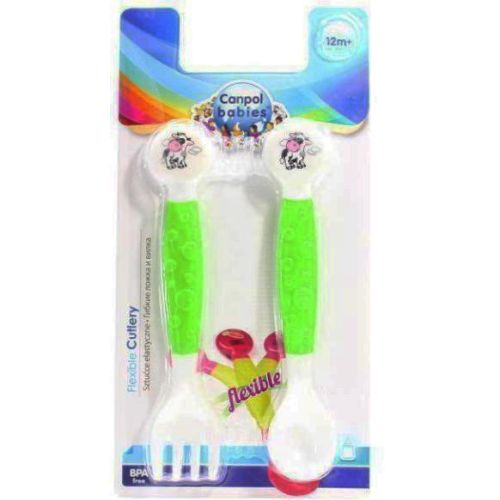 Ложка та виделка Canpol Babies еластичні 56/580 - фото №1 Ложка та виделка Canpol Babies еластичні 56/580