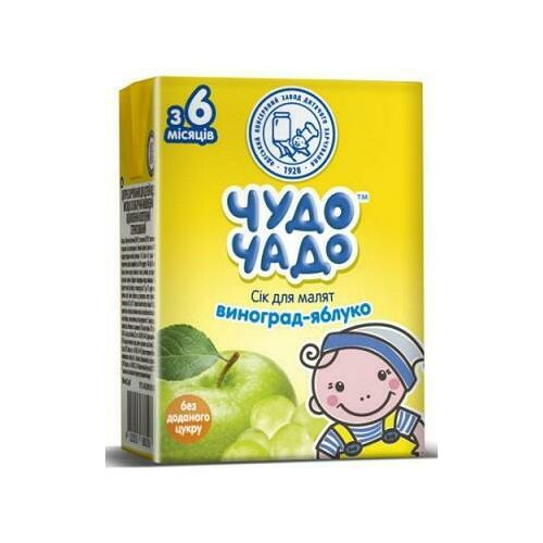 Сок Чудо-Чадо виноградно-яблочный без сахара (с 6 месяцев) 200 мл - фото №1 Сок Чудо-Чадо виноградно-яблочный без сахара (с 6 месяцев) 200 мл
