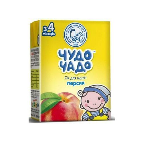 Сок Чудо-Чадо персиковый с мякотью и витамином С (с 4 месяцев) 200 мл - фото №1 Сок Чудо-Чадо персиковый с мякотью и витамином С (с 4 месяцев) 200 мл