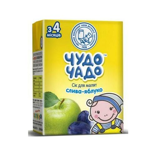 Сок Чудо-Чадо сливово-яблочный с мякотью и витамином С (с 4 месяцев) 200 мл - фото №1 Сок Чудо-Чадо сливово-яблочный с мякотью и витамином С (с 4 месяцев) 200 мл