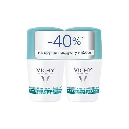Промо-набір Vichy дуо-пак з 2-х Кулькових дезодорантів 48 г проти білих і жовтих плям - фото №1 Промо-набір Vichy дуо-пак з 2-х Кулькових дезодорантів 48 г проти білих і жовтих плям