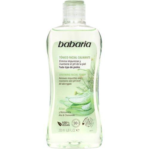 Тонік Babaria (Бабарія) заспокійливий Алое Вера та Ромашка для обличчя 200 мл - фото №1 Тонік Babaria (Бабарія) заспокійливий Алое Вера та Ромашка для обличчя 200 мл