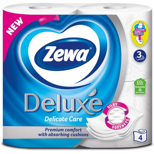 Туалетний папір Zewa Deluxе білий 3 шари 4 шт. - фото №1 Туалетний папір Zewa Deluxе білий 3 шари 4 шт.