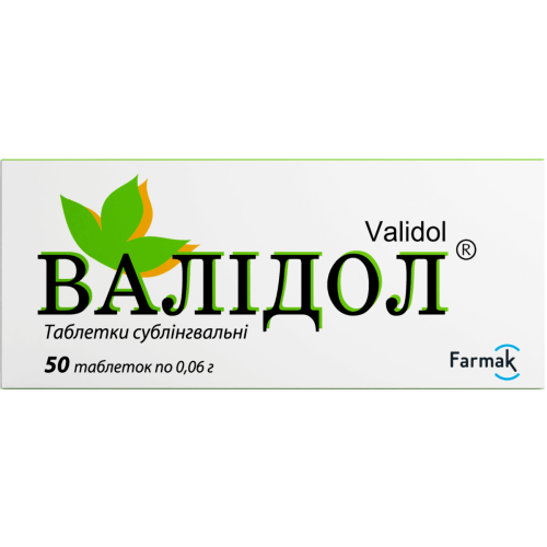Валідол 0,06 г таблетки №50 - фото №1 Валідол 0,06 г таблетки №50