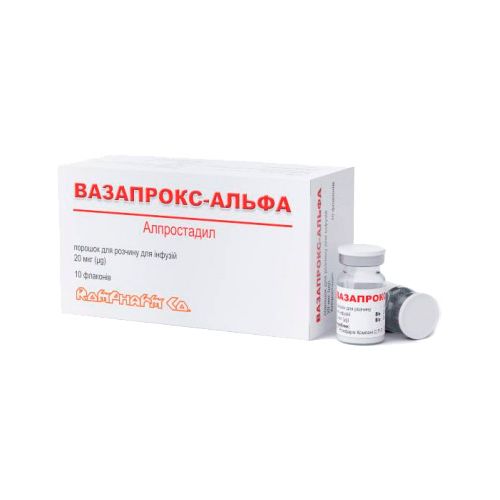 Вазапрокс-Альфа порошок для інфузій 20 мкг флакон №10 - фото №1 Вазапрокс-Альфа порошок для інфузій 20 мкг флакон №10