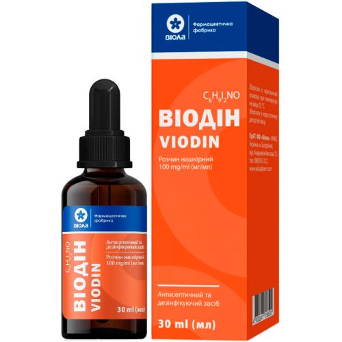 Віодин нашкірний розчин 100мг/мл флакон 30 мл недорого - фото №1 Віодин нашкірний розчин 100мг/мл флакон 30 мл недорого